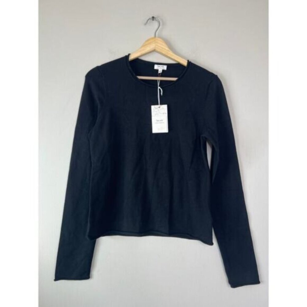 Splendid Layering Crewneck Lightweight Sweater Black Size: Large - Picture 2 of 8